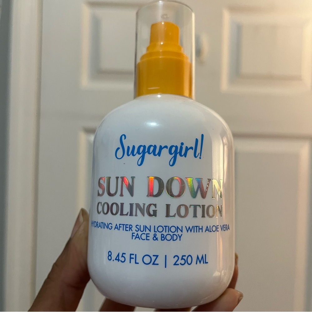 Sugar Sun Down Cooling Lotion — White Bottle with Yellow Pump